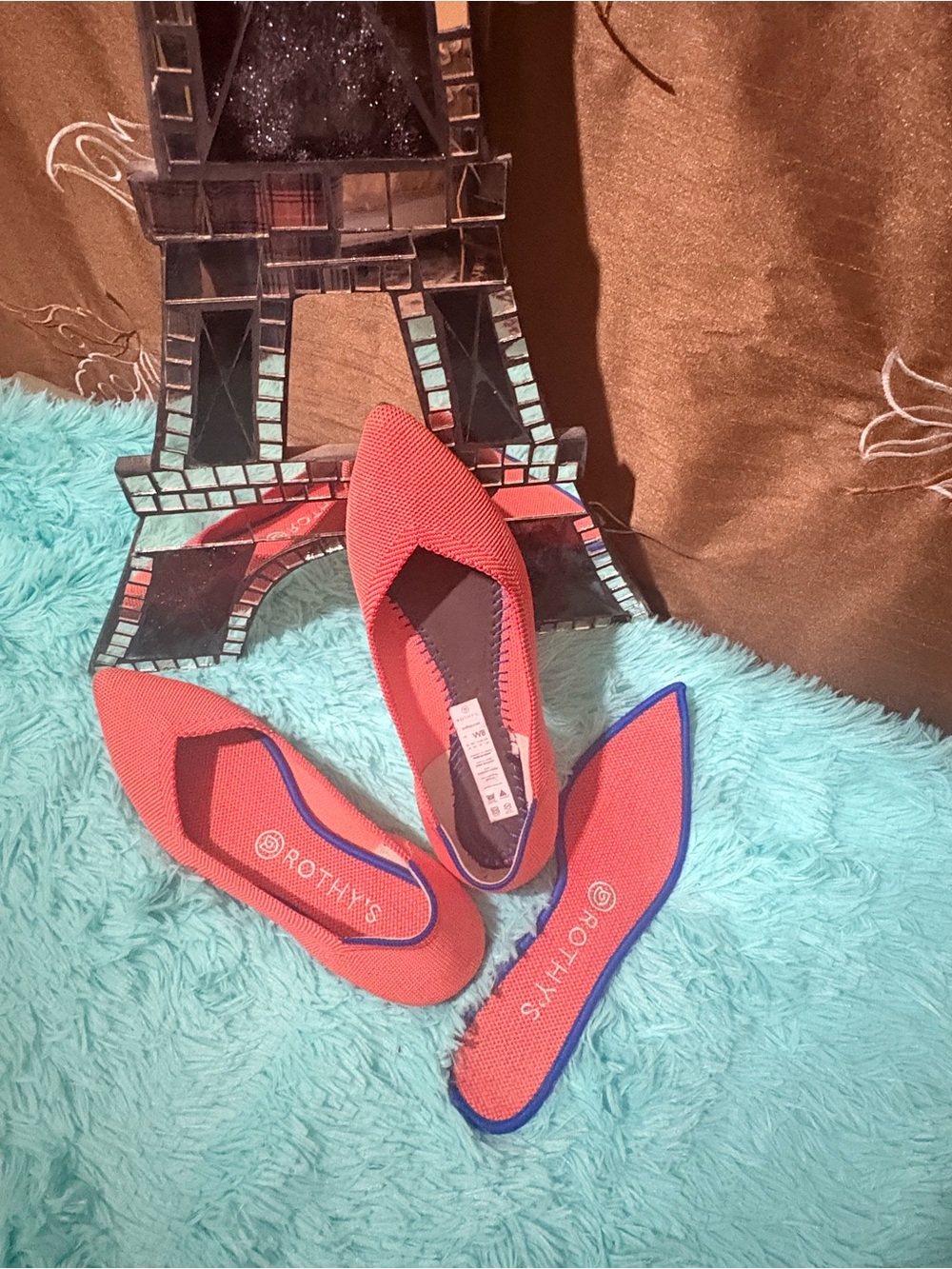Authentic Rothy’s “The Point” Flats Retired Color Persimmon